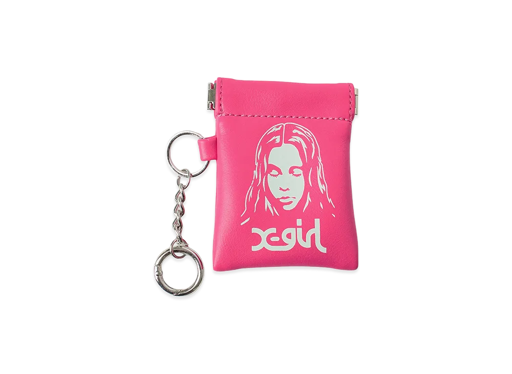 X-Girl Women's Face Mini Pouch Keyring "Pink"