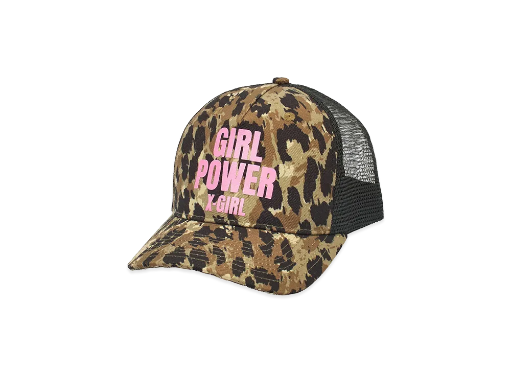X-Girl Women's Girl Power Logo Trucker Cap "Beige"