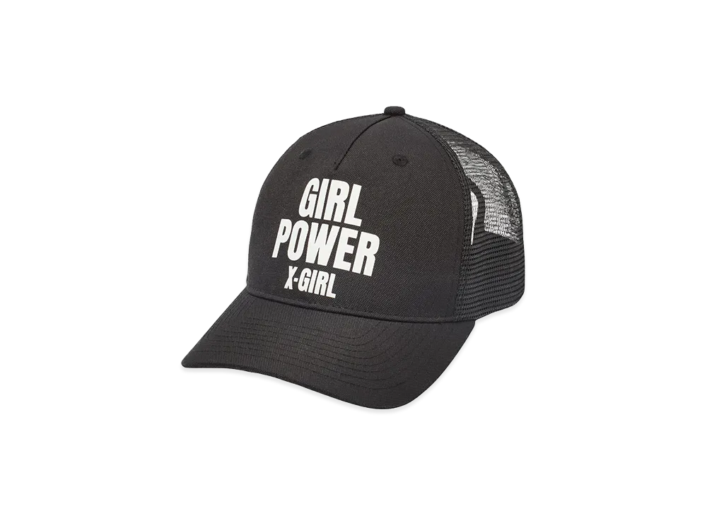 X-Girl Women's Girl Power Logo Trucker Cap "Black"