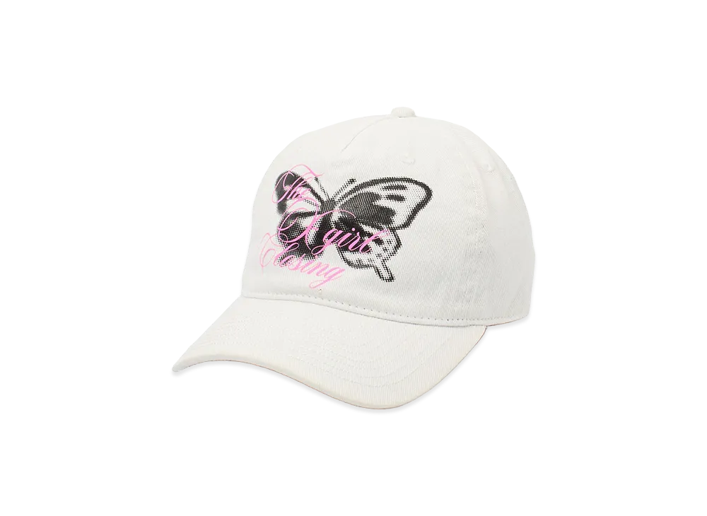 X-Girl Women's Butterfly Script Logo 6Panel Cap "White"