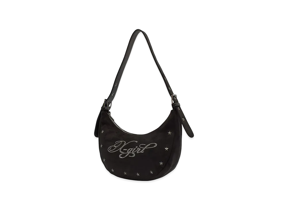 X-Girl Women's Faux Suede Shoulder Bag "Black"