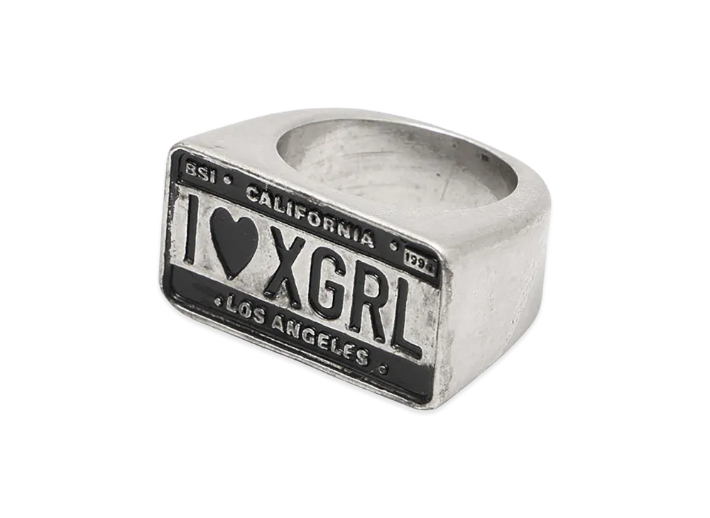 X-Girl Women's Plate Logo Ring "Silver"