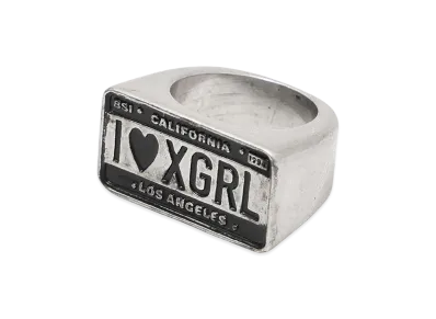 X-Girl Women's Plate Logo Ring "Silver"
