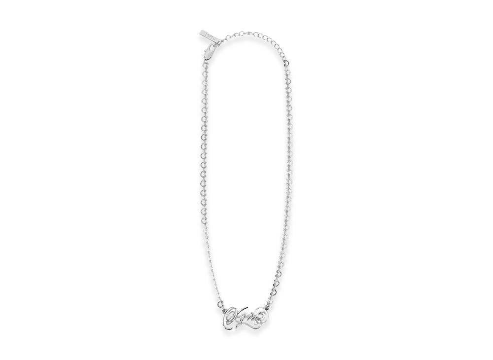 X-Girl Women's Script Logo Charm Necklace "Silver"