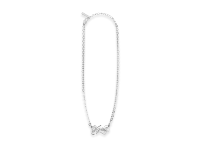 X-Girl Women's Script Logo Charm Necklace "Silver"