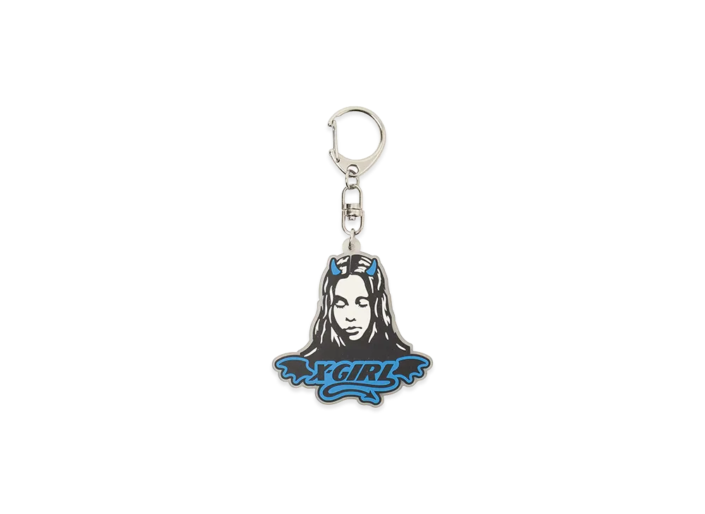 X-Girl Women's Devil Face Rubber Key Charm "Light Blue"