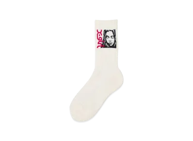 X-Girl Women's Side Logo Face Ribbed Socks "White"