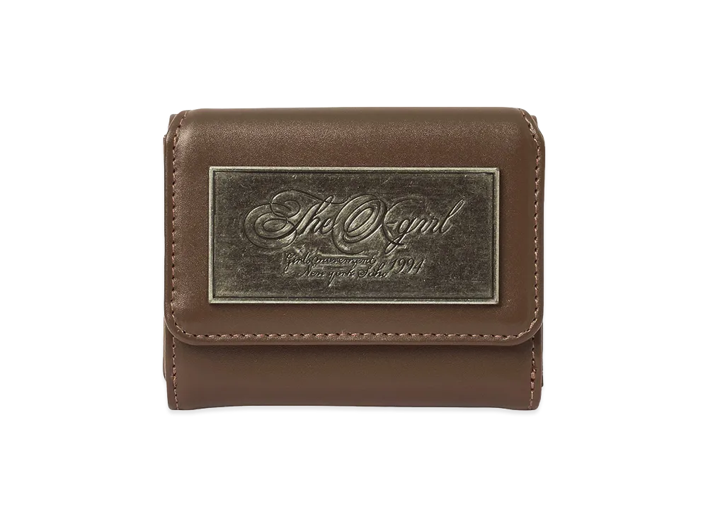 X-Girl Women's Metal Plate Mini Wallet "Brown"
