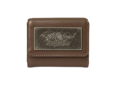 X-Girl Women's Metal Plate Mini Wallet "Brown"