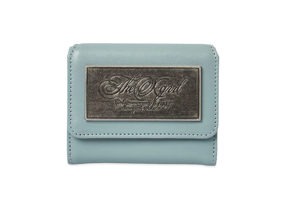 X-Girl Women's Metal Plate Mini Wallet "Light Blue"