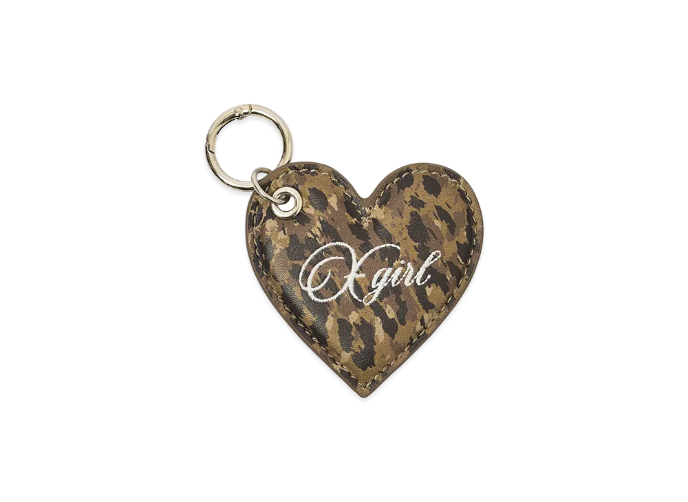 X-Girl Women's Faux Leather Heart Keyring "Beige"