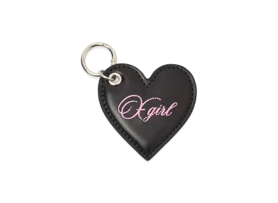 X-Girl Women's Faux Leather Heart Keyring "Black"