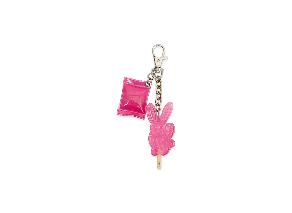 X-Girl Women's Bunny Ice Candy Key Charm "Pink"