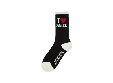 X-Girl Women's I Love Ribbed Socks "Black"
