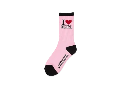 X-Girl Women's I Love Ribbed Socks "Pink"