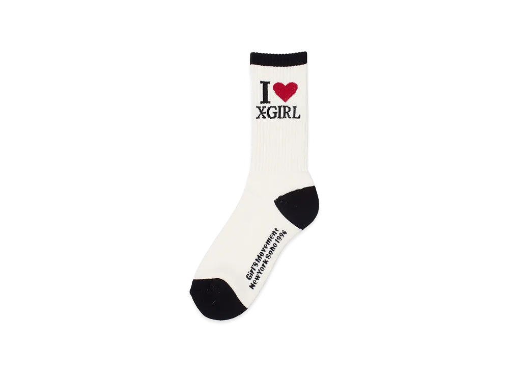 X-Girl Women's I Love Ribbed Socks "White"