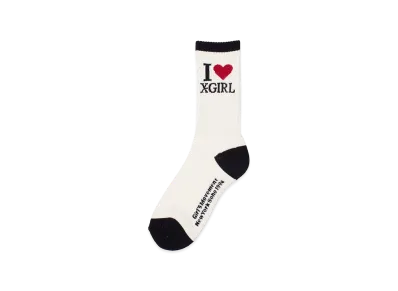 X-Girl Women's I Love Ribbed Socks "White"