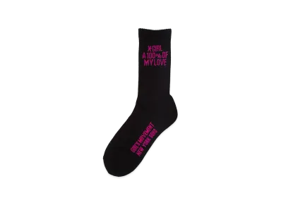 X-Girl Women's Heavy Block Logo Ribbed Socks "Black"