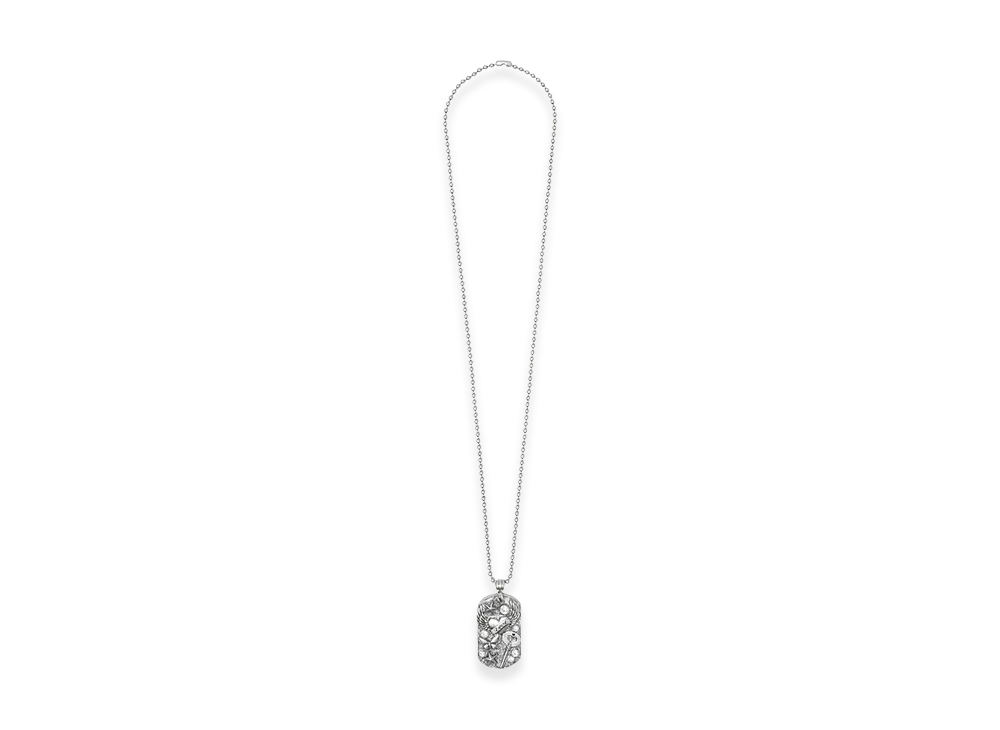 X-Girl Women's Decorative Dog Tag Necklace "Silver"