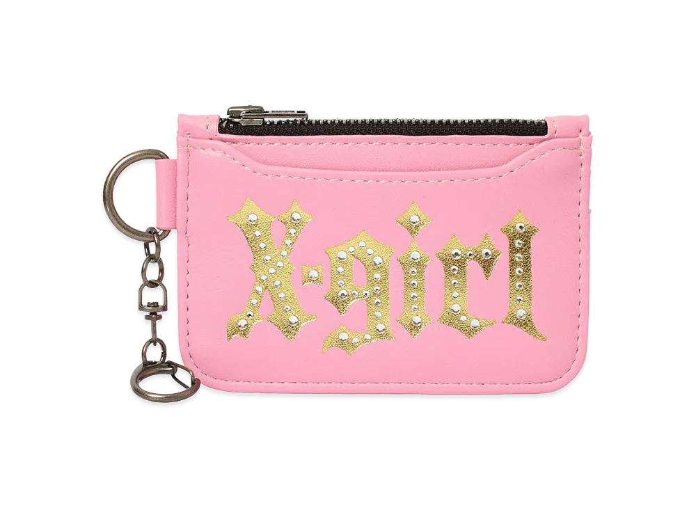 X-Girl Women's Foil Print Card Case "Light Pink"