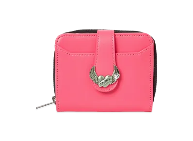 X-Girl Women's Heart And Wing Emblem Faux Leather Wallet "Pink"