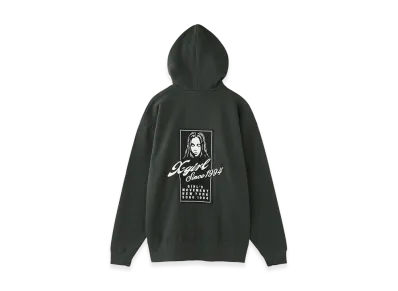 X-Girl Women's Face Box Patch Zip Up Sweat Hoodie "Charcoal"