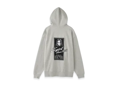 X-Girl Women's Face Box Patch Zip Up Sweat Hoodie "Ash"