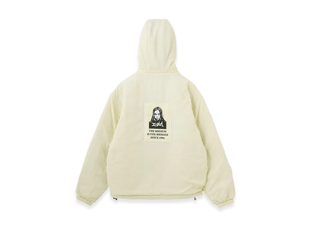 X-Girl Women's Face Patch Reversible Jacket "White"