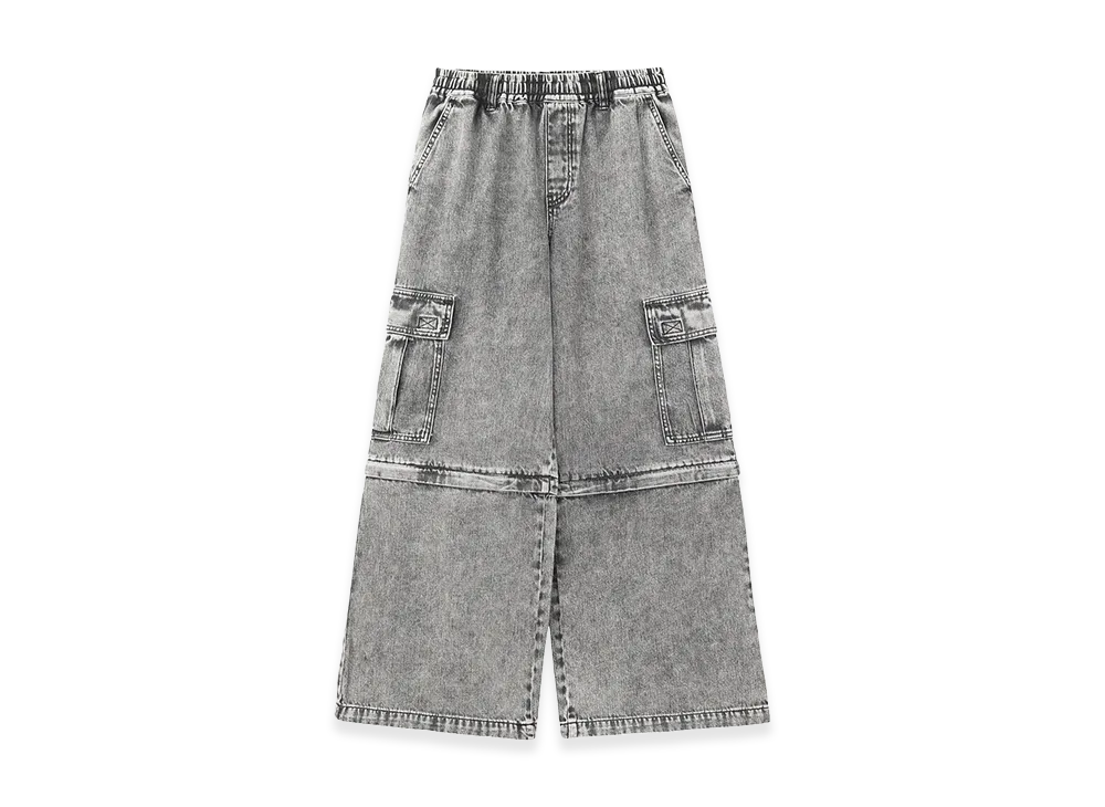 X-Girl Women's Washed 2Way Wide Leg Cargo Pants "Black"