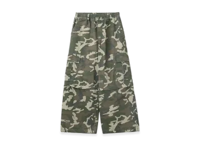 X-Girl Women's Washed 2Way Wide Leg Cargo Pants "Camo"