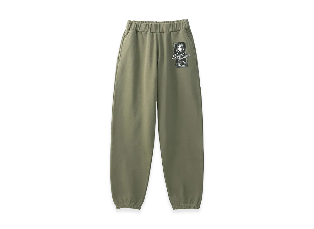 X-Girl Women's Face Box Patch Sweat Pants "Olive"