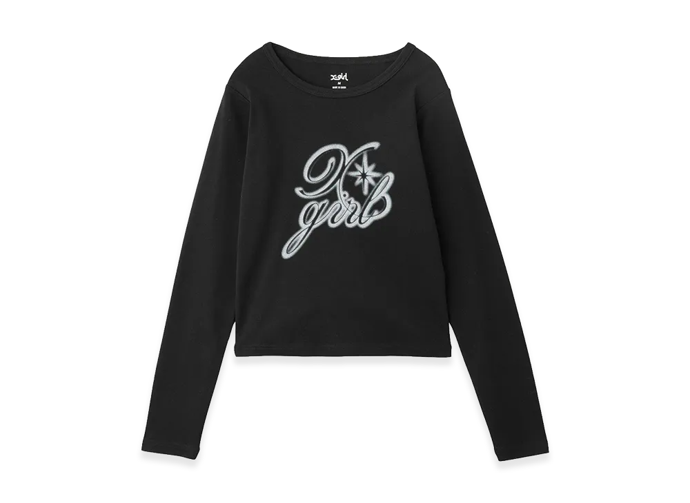 X-Girl Women's Spray Logo L/S Top "Black"