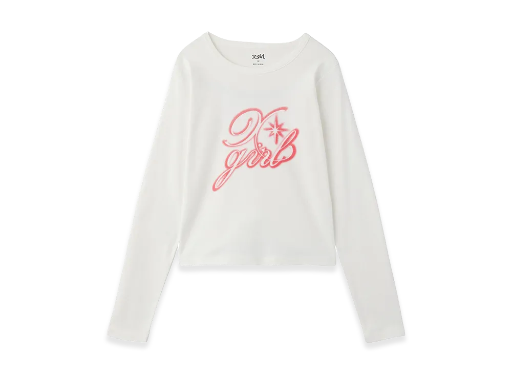 X-Girl Women's Spray Logo L/S Top "White"