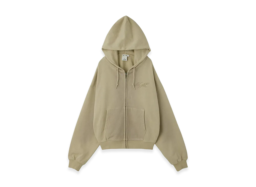 X-Girl Women's Spray Print Zip Up Hoodie "Beige"