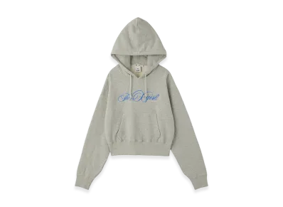 X-Girl Women's Cursive Logo Embroidery Compact Sweat Hoodie "Ash"