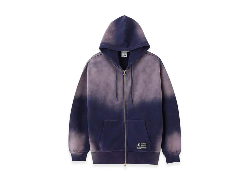 X-Girl Women's Overdyed Zip Up Sweat Hoodie "Navy"