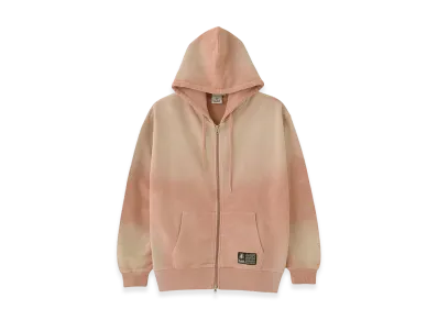 X-Girl Women's Overdyed Zip Up Sweat Hoodie "Pink"