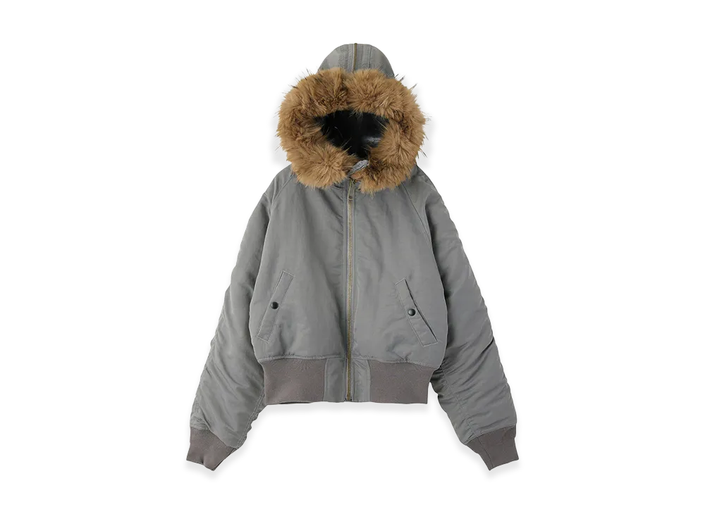 X-Girl Women's Faux Fur Hooded Jacket "Grey"