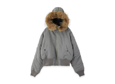 X-Girl Women's Faux Fur Hooded Jacket "Grey"