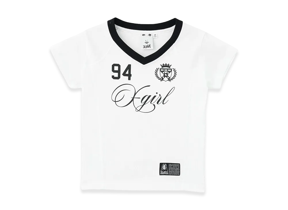 X-Girl Women's Studded Number S/S Baby Tee "White"