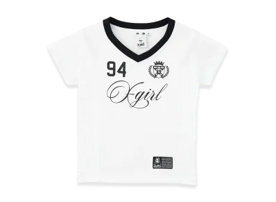 X-Girl Women's Studded Number S/S Baby Tee "White"