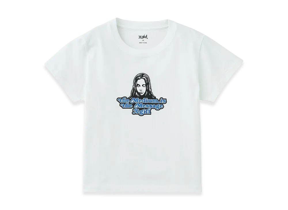 X-Girl Women's Glitter Logo And Face S/S Baby Tee "White"