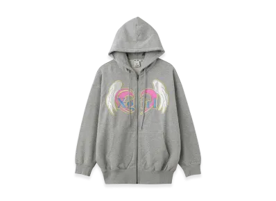 X-Girl Women's Heart And Wing Zip Up Sweat Hoodie "Ash"