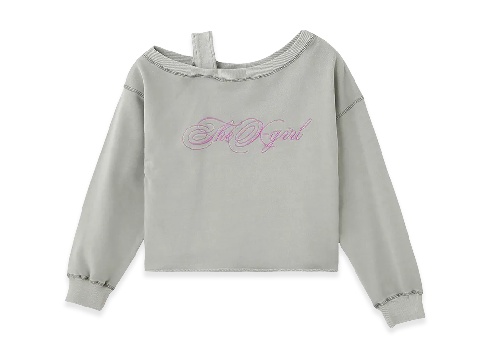 X-Girl Women's Faded Layered Shoulder Sweat Top "Grey"
