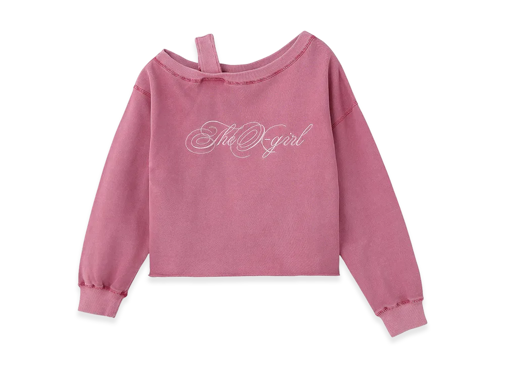 X-Girl Women's Faded Layered Shoulder Sweat Top "Pink"