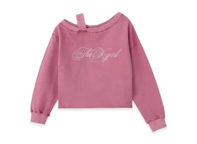 X-Girl Women's Faded Layered Shoulder Sweat Top "Pink"