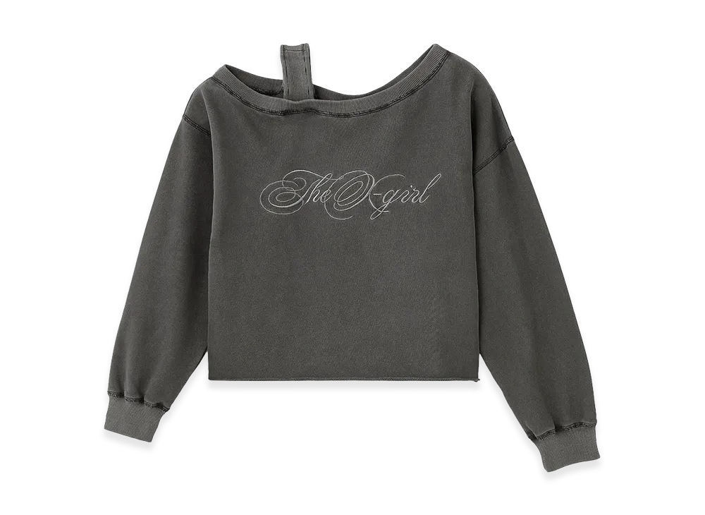 X-Girl Women's Faded Layered Shoulder Sweat Top "Black"