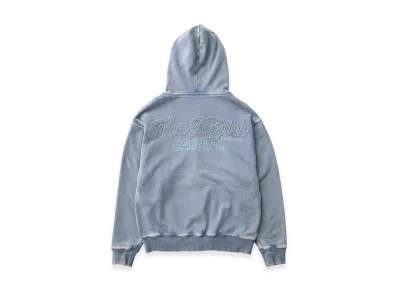 X-Girl Women's Bleached Logo Patch Zip Up Sweat Hoodie "Blue"