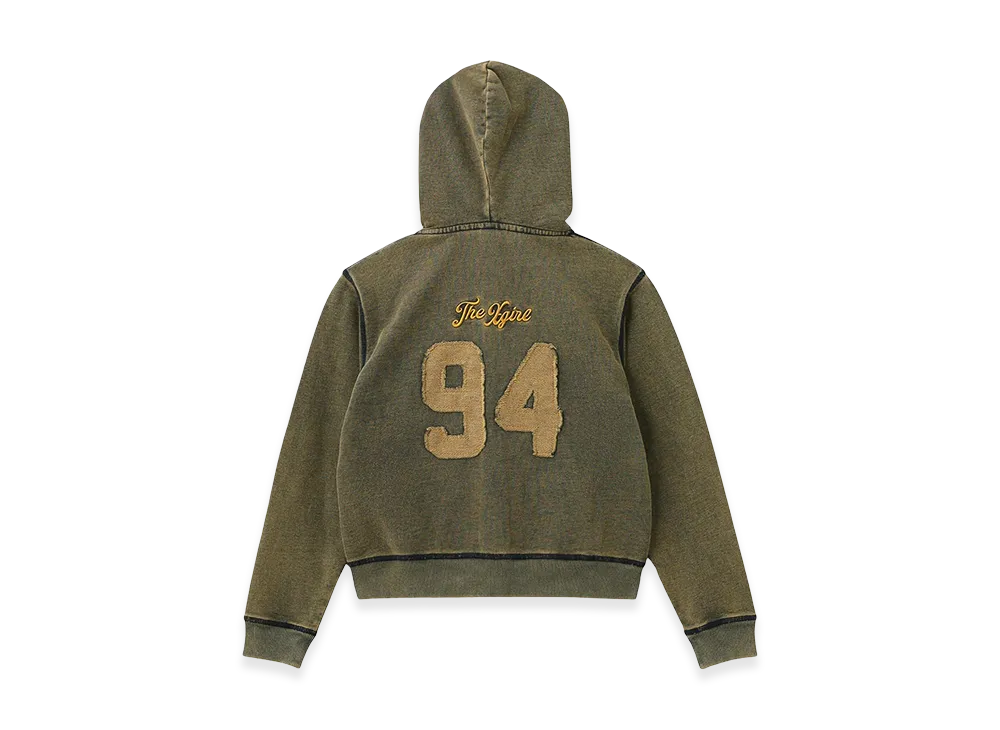 X-Girl Women's Overdyed Number Patch Zip Up Hoodie "Indigo"