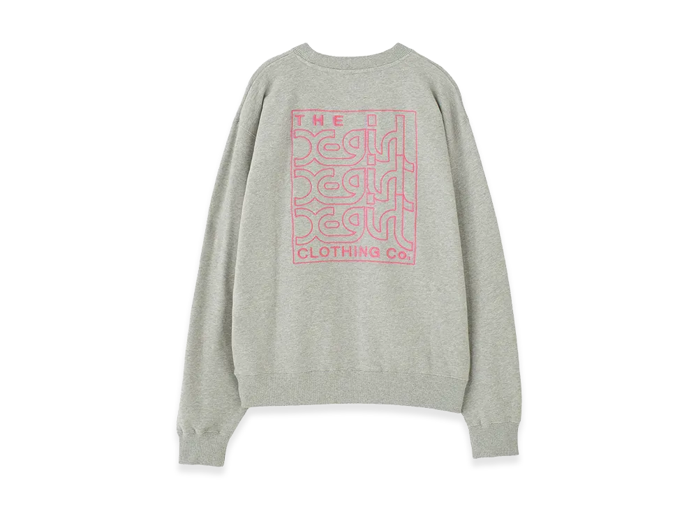 X-Girl Women's Neon Box Embroidered Logo Sweat Top "Ash"